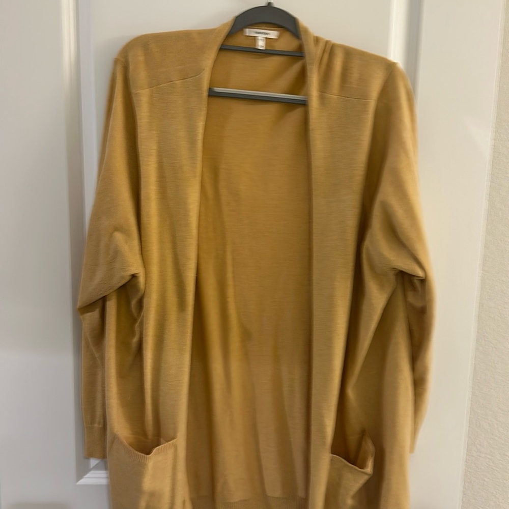 Maurices mustard cardigan, open front plus size 3